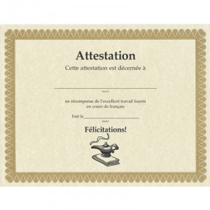 French Certificate of Achievement