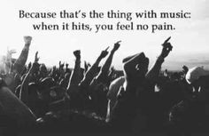 This is so true my gosh. The place I feel the most alive is a concert ...