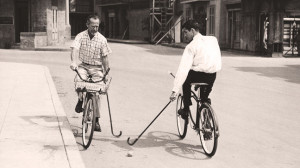 Ray Walston and Anthony Perkins Play Bike Polo (1960)During breaks in ...