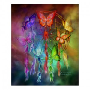 Dream Catcher - Rainbow Dreams Art Poster/Print by romanceworks