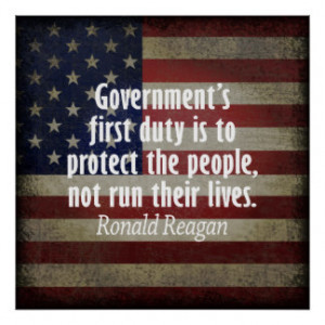 Ronald Reagan Quote on Duty of Government Posters