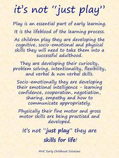 ... this is why early childhood educators do more than just 'play'. More