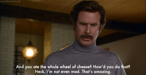 anchorman, cheese, funny, lol, quote, text, typography, will farrell