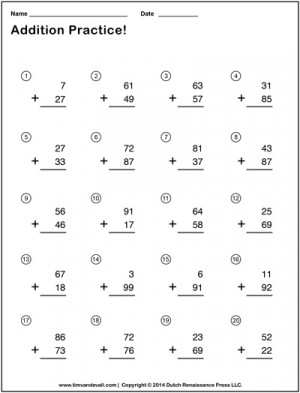 Addition Doubles Worksheet...
