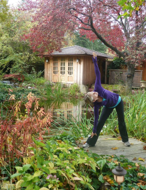 Yoga in the gardens at the Inn