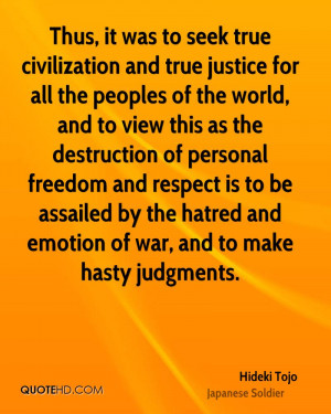 Hideki Tojo Quotes