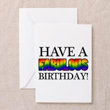 Fabulous Gay Pride Birthday Greeting Card for
