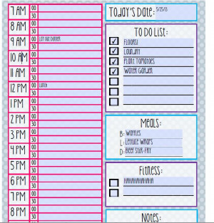 printable daily routine schedules
