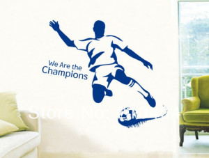 Football We are The Champions Quote Removable Wall Sticker Decal Home ...