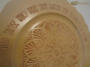 Chip carved plate - another Nietzsche quote