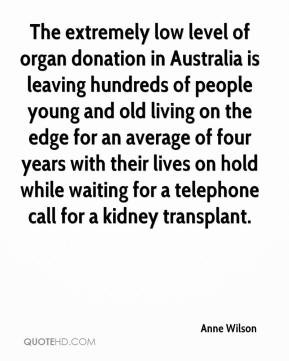 Anne Wilson - The extremely low level of organ donation in Australia ...