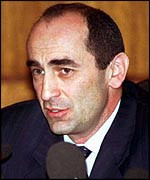 Robert Kocharian won almost 39 of the votes