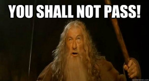 you shall not pass - Advice Gandalf