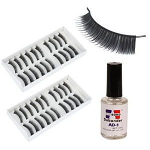 Usongs 20 Pairs False Eyelashes and Remover Cleansing Glue Water ...