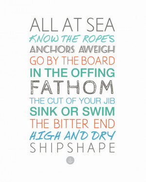 Nautical Sayings 11x14 Sailing - Boating - Ocean - Sea - Typography ...