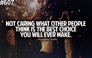 not caring is your best choice
