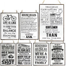 BATHROOM RULES PLAQUE QUOTE MDF HOME TOILET HANGING MESSAGE GIFT FUNNY ...