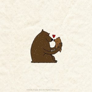 bear, funny, hug, illustration, love, sweet