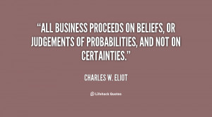 All business proceeds on beliefs, or judgements of probabilities, and ...