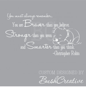 Winnie the Pooh Quote Wall Decal Christopher Robin Nursery Quote 009