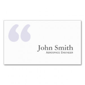 Simple Quotes Aerospace Engineer Business Card
