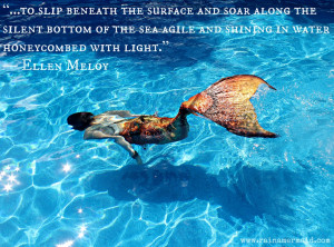 to slip beneath the surface and soar along the silent bottom of the ...