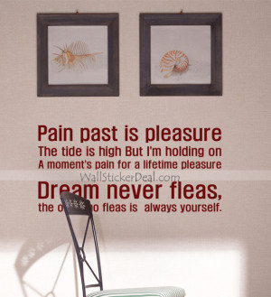 Pain Past Is Pleasure Dream Never Fleas Wall Sticker