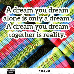 Quotes about dreams with pictures - Yoko Ono - A dream you dream alone ...