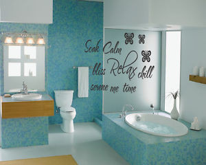 ... CALM-BUTTERFLY-BATHROOM-WALL-BATH-PLettering-Decal-Words-Quote-Sticker