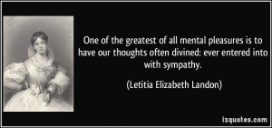 divined ever entered into with sympathy Letitia Elizabeth Landon