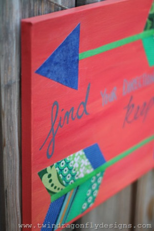 Fabric Arrow Canvas Quote (she: Heather)