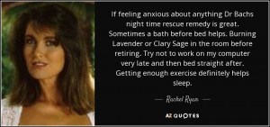 If feeling anxious about anything Dr Bachs night time rescue remedy is ...