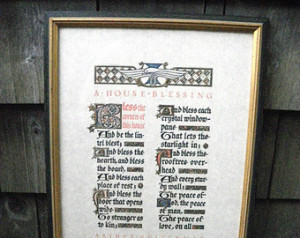 ... Illuminated Manuscript House Blessing Print - Arthur Guiterman Poem