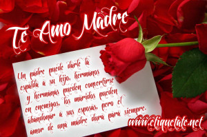 Feliz dia a todas las madres , en especial a la mia.