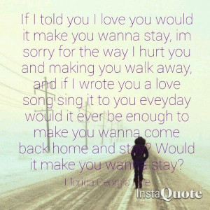 Stay Florida Georgia line quote lyrics love song country music