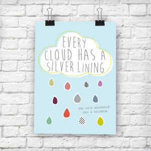 Every Cloud Has A Silver Lining' Print - posters & prints