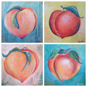 ... painting peaches with her on my mind and in my heart acrylic on canvas