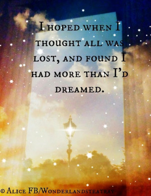 Hope quote via Alice in Wonderland's TeaTray at www.Facebook.com ...