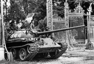 April 30, 1975: a North Vietnamese tank rolls through the gate of the ...