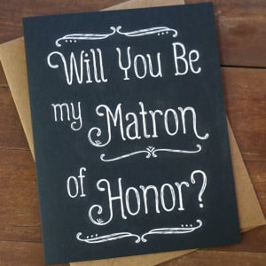 Will You Be My Matron of Honor Card - Wedding Party Card - Bridesmaid ...