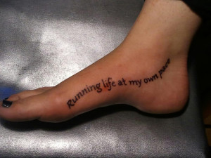 ... Running Tattoos On Foot, Running Quote Tattoos, Runner Tattoo, Running