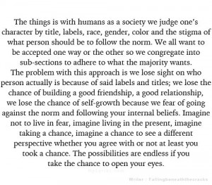 Fear of going against the grain