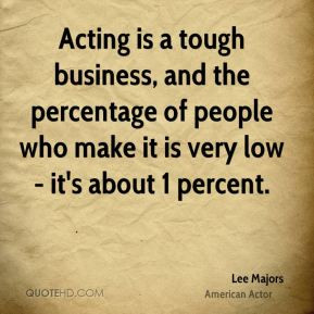 Lee Majors - Acting is a tough business, and the percentage of people ...