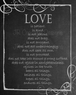 Chalkboard Art Printable Digital Download File - 1 Corinthians 13:4-7 ...