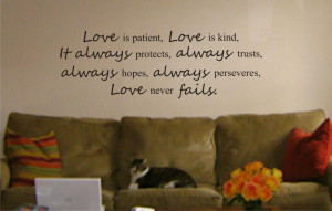 LOVE IS PATIENT decal sticker wall beautiful words