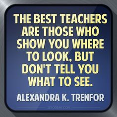The best teachers are those who show you where to look, but don't ...