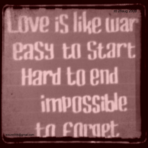 love or war caliigraphy quote