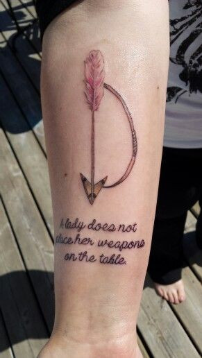 Bow and arrow brave quote tattoo