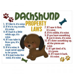 CafePress > Wall Art > Posters > Dachshund Property Laws 4 Poster