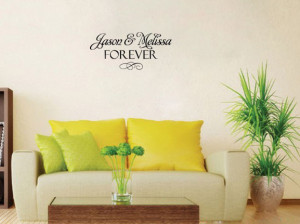 CUSTOM NAME Wedding vinyl wall quote for home(China (Mainland))